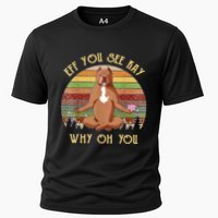 Retro Pitbull Dog Yoga Eff You See Kay Why Oh You Cooling Performance Crew T-Shirt