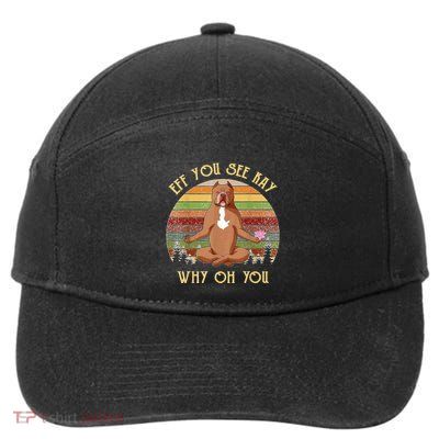 Retro Pitbull Dog Yoga Eff You See Kay Why Oh You 7-Panel Snapback Hat