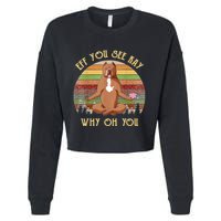 Retro Pitbull Dog Yoga Eff You See Kay Why Oh You Cropped Pullover Crew