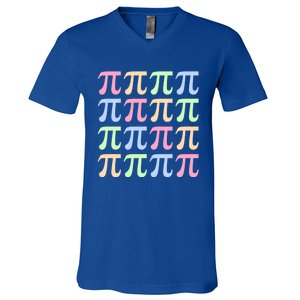 Rainbow Pi Day For Math Lovers Or Teachers Great Gift V-Neck T-Shirt