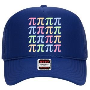 Rainbow Pi Day For Math Lovers Or Teachers Great Gift High Crown Mesh Back Trucker Hat