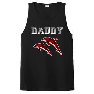 Red Plaid Daddy Dolphin Matching Buffalo Pajama Xmas Gift PosiCharge Competitor Tank