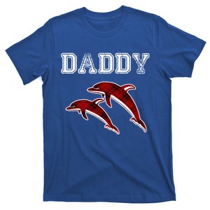 Red Plaid Daddy Dolphin Matching Buffalo Pajama Xmas Gift T-Shirt