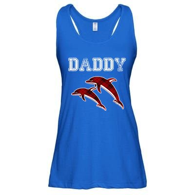 Red Plaid Daddy Dolphin Matching Buffalo Pajama Xmas Gift Ladies Essential Flowy Tank