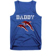 Red Plaid Daddy Dolphin Matching Buffalo Pajama Xmas Gift Tank Top