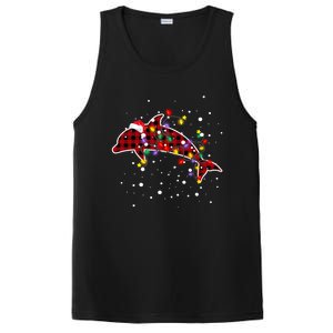 Red Plaid Dolphin Christmas Pajamas Family Xmas Lights Meaningful Gift PosiCharge Competitor Tank