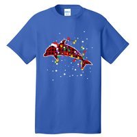 Red Plaid Dolphin Christmas Pajamas Family Xmas Lights Meaningful Gift Tall T-Shirt