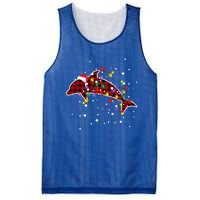 Red Plaid Dolphin Christmas Pajamas Family Xmas Lights Meaningful Gift Mesh Reversible Basketball Jersey Tank