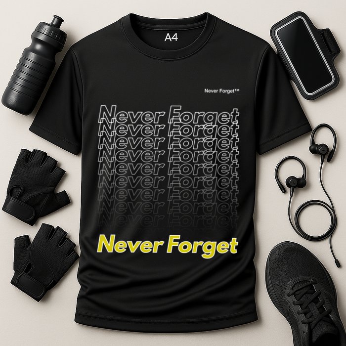 Repeating Pattern Design Styles With Never Forget Funny Gift Performance Shirt