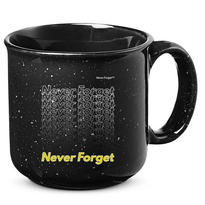 Repeating Pattern Design Styles With Never Forget Funny Gift 15oz Campfire Ceramic Mug