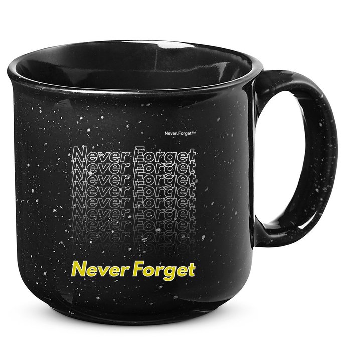 Repeating Pattern Design Styles With Never Forget Funny Gift 15oz Campfire Ceramic Mug