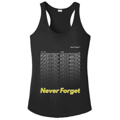 Repeating Pattern Design Styles With Never Forget Funny Gift Ladies PosiCharge Competitor Racerback Tank