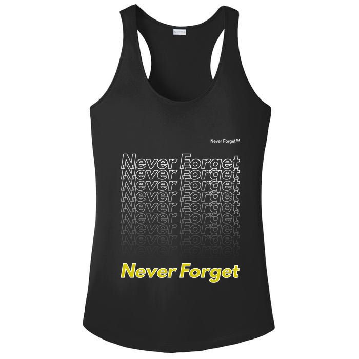 Repeating Pattern Design Styles With Never Forget Funny Gift Ladies PosiCharge Competitor Racerback Tank