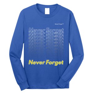 Repeating Pattern Design Styles With Never Forget Funny Gift Long Sleeve Shirt