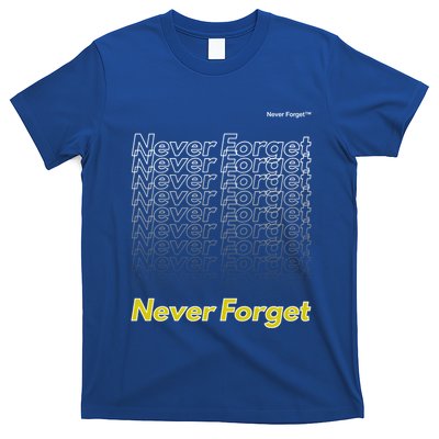 Repeating Pattern Design Styles With Never Forget Funny Gift T-Shirt