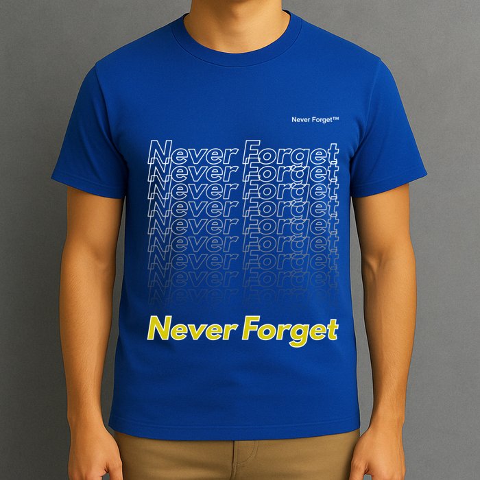 Repeating Pattern Design Styles With Never Forget Funny Gift T-Shirt