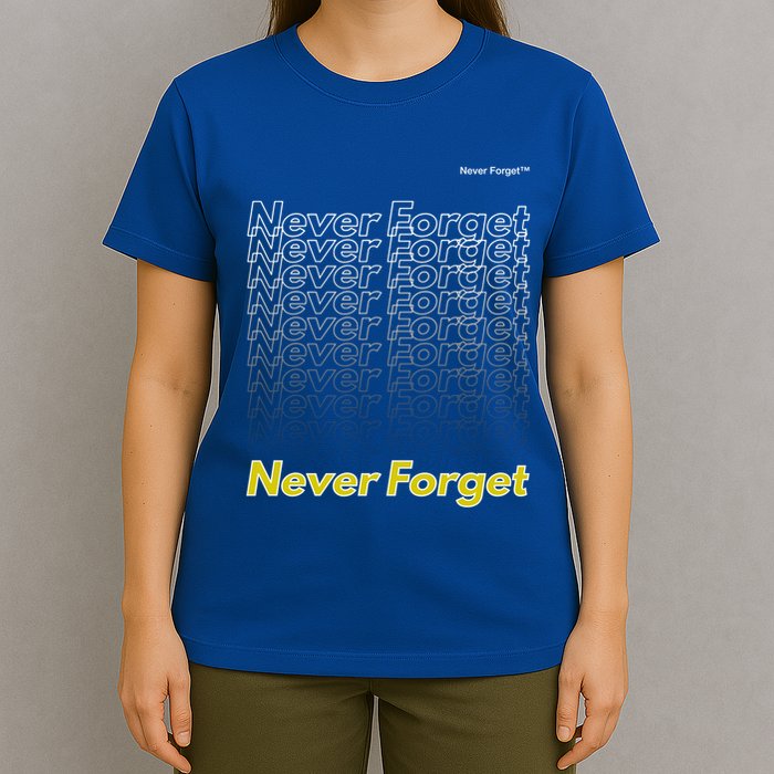 Repeating Pattern Design Styles With Never Forget Funny Gift T-Shirt
