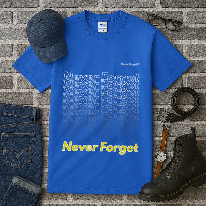 Repeating Pattern Design Styles With Never Forget Funny Gift Tall T-Shirt