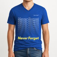 Repeating Pattern Design Styles With Never Forget Funny Gift V-Neck T-Shirt