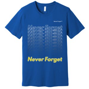 Repeating Pattern Design Styles With Never Forget Funny Gift Premium T-Shirt