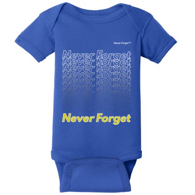 Repeating Pattern Design Styles With Never Forget Funny Gift Baby Bodysuit