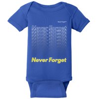 Repeating Pattern Design Styles With Never Forget Funny Gift Baby Bodysuit