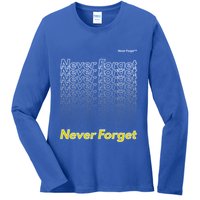 Repeating Pattern Design Styles With Never Forget Funny Gift Ladies Long Sleeve Shirt