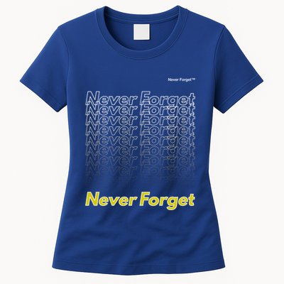 Repeating Pattern Design Styles With Never Forget Funny Gift Womens T-Shirt