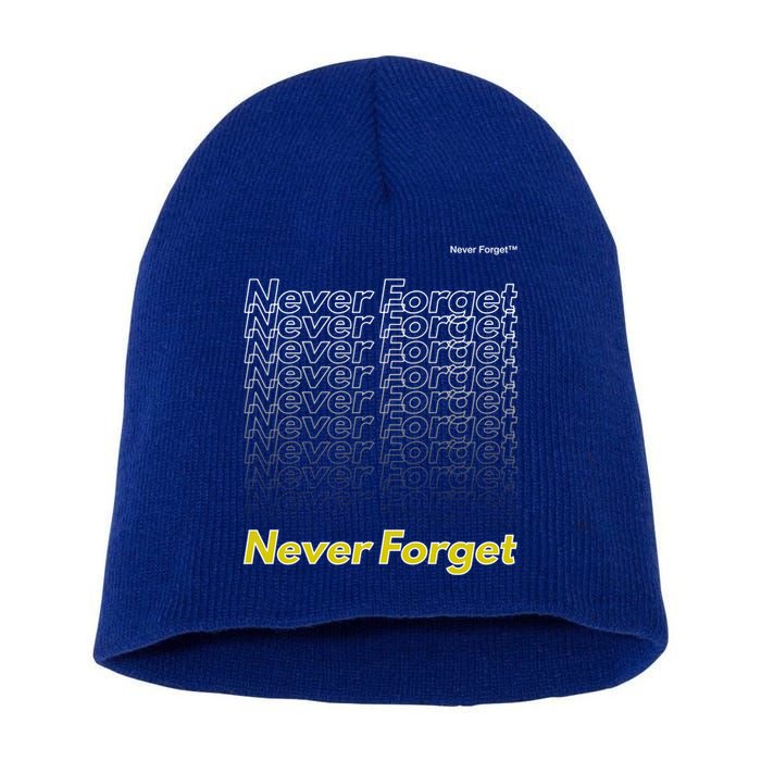 Repeating Pattern Design Styles With Never Forget Funny Gift Short Acrylic Beanie