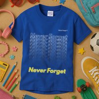 Repeating Pattern Design Styles With Never Forget Funny Gift Kids T-Shirt