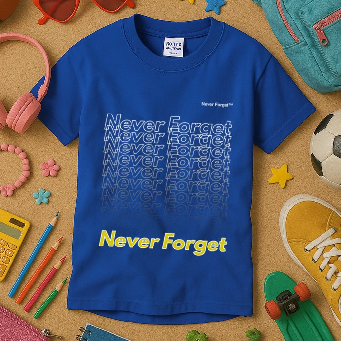Repeating Pattern Design Styles With Never Forget Funny Gift Kids T-Shirt