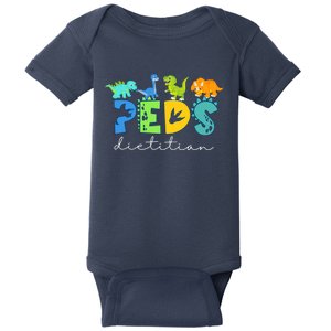 Retro Peds Dietitian Pediatric Nurse Dietitian Cute Dinosaur Baby Bodysuit