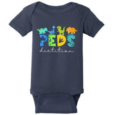 Retro Peds Dietitian Pediatric Nurse Dietitian Cute Dinosaur Baby Bodysuit