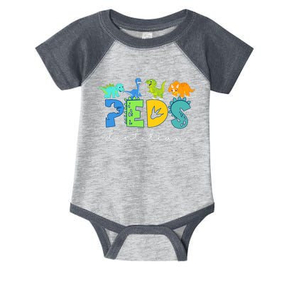 Retro Peds Dietitian Pediatric Nurse Dietitian Cute Dinosaur Infant Baby Jersey Bodysuit