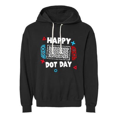 Retro Polka Dots Gaming Controller Video Gamers Garment-Dyed Fleece Hoodie