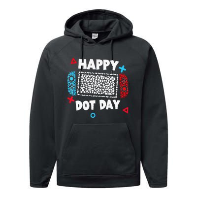 Retro Polka Dots Gaming Controller Video Gamers Performance Fleece Hoodie