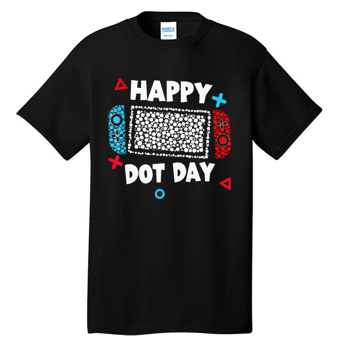 Retro Polka Dots Gaming Controller Video Gamers Tall T-Shirt