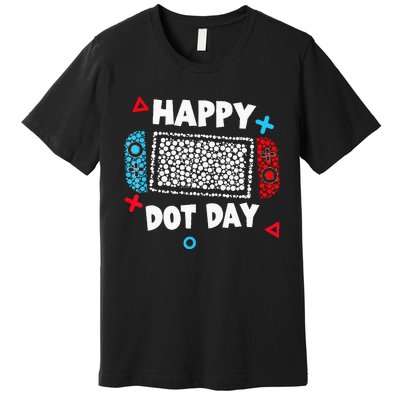 Retro Polka Dots Gaming Controller Video Gamers Premium T-Shirt