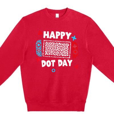 Retro Polka Dots Gaming Controller Video Gamers Premium Crewneck Sweatshirt