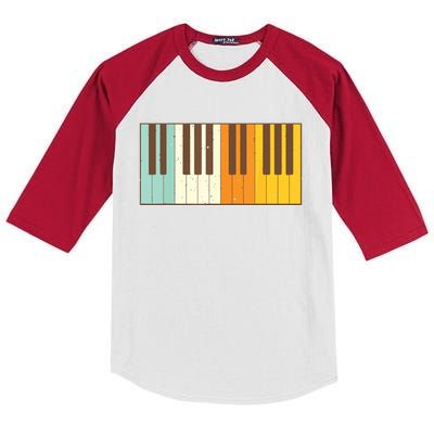 Retro Piano Design For Musician Piano Player Men Women Kids Kids Colorblock Raglan Jersey