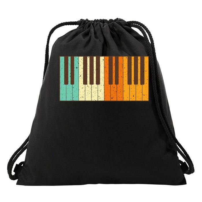 Retro Piano Design For Musician Piano Player Drawstring Bag