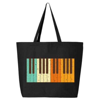 Retro Piano Design For Musician Piano Player 25L Jumbo Tote