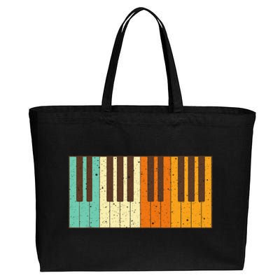 Retro Piano Design For Musician Piano Player Cotton Canvas Jumbo Tote