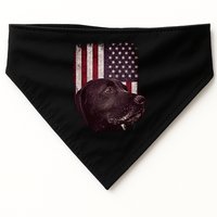 Realistic Patriotic Dog Portrait With USA Flag Backdrop USA-Made Doggie Bandana