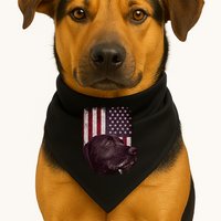 Realistic Patriotic Dog Portrait With USA Flag Backdrop USA-Made Doggie Bandana