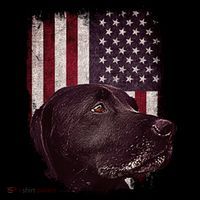 Realistic Patriotic Dog Portrait With USA Flag Backdrop High Crown Mesh Back Trucker Hat