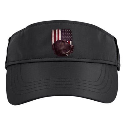 Realistic Patriotic Dog Portrait With USA Flag Backdrop Adult Drive Performance Visor