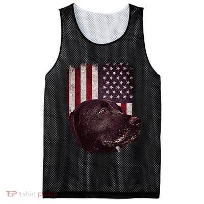 Realistic Patriotic Dog Portrait With USA Flag Backdrop Mesh Reversible Basketball Jersey Tank