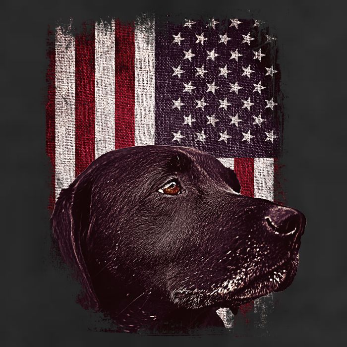 Realistic Patriotic Dog Portrait With USA Flag Backdrop Golf Towel