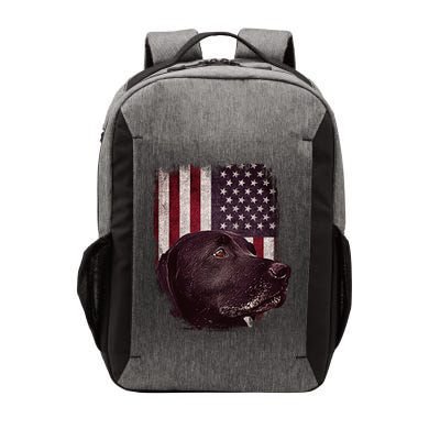 Realistic Patriotic Dog Portrait With USA Flag Backdrop Vector Backpack